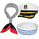 Smilcloud kapitänsmütze Marine Seemann Hut Matrosenmütze Marine Hut Marine Skipper Seemann Cap Kapitäns Mütze Unisex Seemann Kapitän Hat für Partys Cosplay