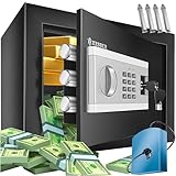 KESSER® Elektronischer Tresor | 35x25x25cm | Inkl. Batteriebox | Elektronischer Safe | 3x Doppelbolzenverriegelung | Boden Wandtresor | Möbeltresor | Innenbeleuchtung | Panzerschrank Zahlenschloss
