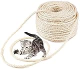 Parain Sisalseil für Kratzbaum Kratzsaule Katzenbaum Katzen Natürlich Sisal Seil 6mm (6mm,20m)