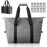 Picknicktasche Kühltasche Gross Einkaufstasche Faltbar, Thermotasche Kühltasche 20l Kühltasche Fahrrad Faltbare Tasche zum Einkaufen Isoliertasche Coolerbag Kühltaschen für Unterwegs Picknick Strand