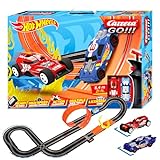 Carrera Go!!! Hot Wheels™ 6.4 Rennbahn Set | Hot Wheels™ vs. Hot Wheels™ HW50 Concept™ |2 Slotcars inkl. 2 Handregler mit Turbo-Knopf | Inkl. Sprungschanze mit Feuerring, Looping, Fly-Over, Kreuzung