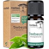 rooted.® BIO Teebaumöl [100% NATURREIN] – Gesicht- und Hautpflege - Tea Tree Oil – Ätherisches Öl Gegen Pickel, Akne, unreine Haut, Nagel Aromatherapie, Duftlampe