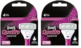 Wilkinson Sword Quattro for Women Sensitive Rasierklingen für Damen Rasierer, 3 St (Packung mit 2)