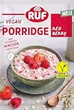 RUF Veganes Porridge Red Berry Oats, Haferbrei mit Erdbeeren & Himbeeren, einfache Zubereitung, Oatmeal im praktischen Portionsbeutel, 1 x 60 g