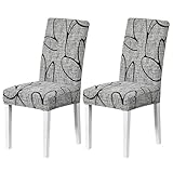 JSTHHTT Stuhlhussen 2er Set Stretch, Stuhlhussen für Esszimmerstühle, Stretch Stuhlhussen, Abnehmbarer Waschbar Stuhl Hussen, Überzug Stuhl, für Esszimmer, Küche, Restaurant und Hotel