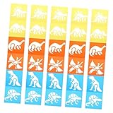 OFFIGAM Sätze Dinosaurier-Zeichnungsvorlage Wiederverwendbare Dinosaurier-Schablone Kinderschablonen aus Kunststoff Vorlage für Scrapbooking Vorlage zum Stempeln pp