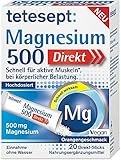 tetesept Magnesium 500 Direkt – 1 x 20 Direkt-Sticks - Nahrungsergänzungsmittel mit Magnesium Pulver zur Einnahme ohne Wasser - Schnell für aktive Muskeln