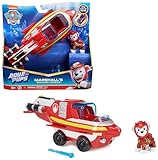 PAW PATROL, Aqua Pups - Basis Fahrzeug Spielzeugauto im Delfin-Design mit Marshall Welpenfigur, Spielzeug geeignet für Kinder ab 3 Jahren