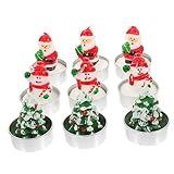 Cabilock 1 Satz Teiliges Weihnachtskerzen Rauchfrei Mit Stehenden Figuren Opa Schneemann Weihnachtsbaum Für Stimmungsvolle Festtagsdekoration Für Weihnachten Und Partys 9 Stück