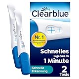 Clearblue Schwangerschaftstest Schnelle Erkennung, 2x Pregnancy Test, über 99 % zuverlässig mit FloorguardTM Technology, Ergebnis innerhalb von 1 Minute