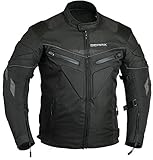 GEARX Wirbelsäulengepolsterte Motorradjacke. Wasserdichte Außenpolster. Gesäßtasche, L