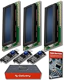 AZDelivery 3 x HD44780 16x2 LCD Modul Display Bundle mit I2C Schnittstelle 2x16 Zeichen kompatibel mit Arduino und Raspberry Pi inklusive E-Book! (mit Blauem Hintergrund und Weißen Zeichen)