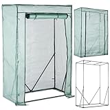 TOM Foliengewächshaus Folientunnel stabile 140g/m² extra langlebig – Wählen Sie aus 2 Größen: 1,6m2 / 0,8m2 Gewächshaus mit 4 Erdankern – Stahlrohrkonstruktion – für Tomaten & Co. (Grün, 0,5m2)