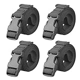 Magarrow 200cm Gepäckgurte Einstellbare Reisezubehör Gepäckgurt Koffer Reiseschnalle Gürtel Rutschfester Koffergurt Kofferband Verpackungsgürtel für Reise (Schwarz- 4 Stück)