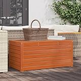 Gecheer Gartenlagerbox mit Speicher Wachsbraun 101 x 50.5 x 46.5 cm, Kissenbox Outdoor Auflagenbox Belüftete Aufbewahrungsbox für Swimmingpool-Zubehör Spielzeug865398