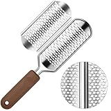 Alaoo Hornhautentferner, Hornhautraspel, Fussfeile Pediküre, Hornhauthobel, Fußfeile Aus Edelstahl, zur Entfernung von Hornhaut, abgestorbenen Haut, Feile für Fußpflege mit doppelter Füße (Silber)