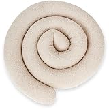 ekm trade XXL 200 cm Bettschlange für Allergiker Bettkissen Stillkissen Bettrolle Zierkissen Bettumrandung Schlange Handmade 100% Boucle (82 - Bouclé Beige, 200 cm)
