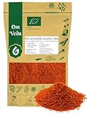 BIO Cayennepfeffer gemahlen 200g | Cayenne Chili Pfeffer schonend getrocknet und gemahlen | Cayenne Pfeffer Pulver Ideal für Suppen, Saucen, Fleischgerichte | BIO-Qualität | OmVeda