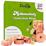 Mottenschutz für Kleiderschrank by Zidina | 30x Premium Zedernholz Bio Mittel gegen Motten | Chemikalienfreie Mottenfalle für duftende Garderobe & wirksamen Schutz im Schrank
