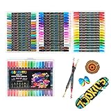 Generisch Farbmarkierungen - Kunstmarker | Doppel - -Acrylfarbenstifte | 48 Farben fein und Pinselstifte | Journaling -Marker für Holz, Steinmalerei, Leinwand, Stein, Handwerksbereitungen