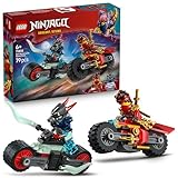 LEGO NINJAGO Kais Motorradrennen - Spielzeug mit 2 Ninja-Bikes und 2 Minifiguren - BAU- und Action-Set für Kinder - Kleines Geschenk für Jungen und Mädchen ab 6 Jahren - 71838