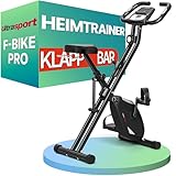 Ultrasport F-Bike Pro Heimtrainer Fahrrad Klappbar, Fahrrad mit Komfort-Sattel, Ergometer Heimtrainer, Fitnessbikes, Trimmrad Klappbar, Grau-Schwarz