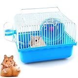 CHmiss Haustierhaus Villa,Hamsterkäfig Haustierhaus Tragbarer Käfig Kleintierkäfig für kleine Mäusekäfig mit viel Zubehör Wasserflasche,Rad zum Schiebe, für Mäuse und Kleine Tiere (23cmX17X15Cm)