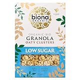 Biona – Bio-Hafer-Müsli-Cluster mit niedrigem Zuckergehalt (6 x 375 g), ballaststoffreiches Frühstück, knusprige und knackige Cluster, frei von chemischen Pestiziden, Herbiziden und gentechnikfrei