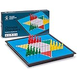 Yellow Mountain Imports Magnetisches Sternhalma (Chinese Checkers) Reise-Set, 24,8 Zentimeter - zusammenklappbares, tragbares Brettspiel Set