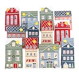 Papierdrachen Adventskalender 2025 Weihnachtsstadt Pastell - 24 Häuschen Faltschachteln - DIY Weihnachtsdeko zum Basteln & Befüllen - für Kinder & Erwachsene