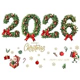 Weihnachts-Fensteraufkleber - Abnehmbare statische Dekorationen für Feiertage Weihnachten 2026 - Dekoration aus Vinyl Aufkleber für Wohnzimmer und Winter