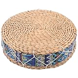 VALICLUD Meditationssitzkissen aus Handgeflochtenem Stroh Rundes Bodenkissen Ø Atmungsaktiv Natürlicher Look Vielseitig Einsetzbar für Yoga Wohnzimmer und Zen Meditation