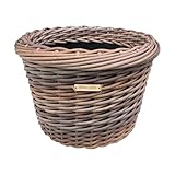 ERSTON GARDEN Runder Rattan-Pflanztopf | Weidenkorb Töpfe für Pflanzen | Pflanzgefäße für den Außenbereich | Indoor-Pflanztopf | Kunststoffkorb | großer Pflanztopf | kleiner Weidenkorb (Melange, groß)