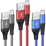 USB C Kabel 3 Pack 1.8M Ladekabel USB C Schnellladekabel QC 3.0 USB Typ C Kabel Kompatibel Samsung Galaxy S23 S22 S21 S20,Note 10/9/8, iPhone 16, iPhone 15/15 Pro,Huawei,HTC,LG,Sony Xperia, Moto