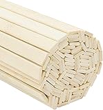 Belle Vous Bambus Holzstäbe Extra Lang zum Basteln aus Naturholz (100 Stk) - 40cm Stabile Holzstäbchen Holzdübel Rechteckige Bastelstäbchen aus Holz Bambusstäbe Bambusstangen zum Basteln