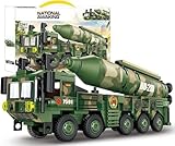 KeKeDuo Panzer Bausteine Bauset, 350 Teile Militär DF-21D Ballistic Missile Modellbausatz, Klemmbausteine Tank Konstruktionsspielzeug Kompatibel mit Andere Marken