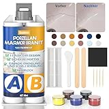 Fliesen Reparaturset Weiß, Quadence Badewannen Reparaturset, Wasserdichtes Auslaufsicheres Keramik Reparatur Set，Spülbecken-Reparaturset für Kratzer Löcher Risse -Farbabstimmung