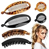BOOMTOP 6pcs Bananenspange Haarklammern Fischschwanz Haarspange Banana Clip Klein Französische Bananen Klammer Pferdeschwanzhalter Haar Greifer für Frauen Mädchen Dickes Dünnes Langes Lockiges Haar