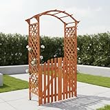 Mucola Rosenbogen aus Holz mit Doppeltüren – Gartenbogen dekorativ, Rankhilfe für Rosen und Kletterpflanzen, 120x60x206 cm, Outdoor Gartenelement