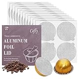 Cafly Aluminiumfolien-Deckel, wiederverwendbar, Kaffeekapseln, kompatibel mit Nespresso Vertuoline Vertuo, wiederverwendbare Kaffeekapseln, 62 mm, AF001