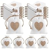YAYODS 50 Stück Jutesäckchen Kleine Baumwollsäckchen - 10x13CM Säckchen zum Befüllen - Wiederverwendbare Stoffbeutel mit Kordelzug zum Geschenksäckchen, Geschenkbeutel Stoff für DIY Stoffsäckchen