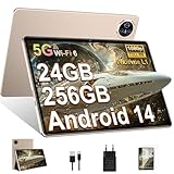 BIEGEDY Tablet 11 Zoll Android 15 Octa-Core,24 GB RAM + 256 GB ROM (TF 1TB) | WideVine L1丨WLAN 6丨8000mAh丨5+13MP丨Bluetooth5.0丨1280 * 800丨Tablet PC mit Schutzhülle-Golden