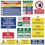 RDLCAR Baustellenschilder, 12 Stück, 600 mm x 400 mm, Baustellensicherheitsschilder, Warnschild für Baustelle, Sicherheitsschilder für mehr Sicherheit am Arbeitsplatz