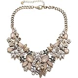 FSMILING Vintage Blumen Statement Halskette Groß Statement Kette Gold Für Damen Modeschmuck