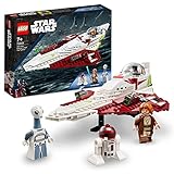 LEGO Star Wars Obi-Wan Kenobis Jedi Starfighter, Spielzeug zum Bauen mit Taun We, Droidenfigur und Lichtschwert, Angriff der Klonkrieger Set, Geschenk für Jungen, Mädchen und Star Wars Fans 75333