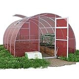 Rosa Gewächshaus 3x2 m mit 4 mm Polycarbonat Hohlkammerplatten, Stabiler Stahlrahmen 20x20, UV-geschützt & wetterfest, Tomatenhaus & Frühbeet mit Schiebetüren – E‑szklarnia® Edition
