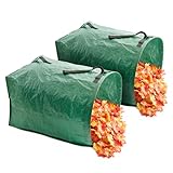 MEKKAPRO Gartenabfallsack - 2 x 200 L - selbststehend & mit flacher Kehrkante - Extrem Stabiler Gartensack - Perfekt geeignet als Laubsack für Laub, Grünschnitt, Garten, Gras