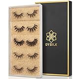 DYSILK Wimpern Lashes Künstliche Wimpern -Fake Lashes Falsche Wimpern 5 Paare 6D Falsche Wimpern Extensions Sets Eyelashes Natürlich Wiederverwendbar | 005- (15mm-18mm)