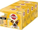 PEDIGREE Portionsbeutel Multipack Adult 4 Varietäten in Sauce mit Huhn, Rind+Leber, Truthahn, Rind+Lamm 4 x 12 x 100g