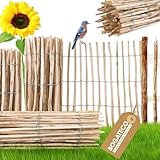 BOGATECO Staketenzaun Haselnuss Kastanie | Holz-Zaun 120 cm Hoch & 500 cm Lang | Lattennabstand 4-5 cm | Perfekt als Gartenzaun | Zaun Garten Steckzaun Holzzaun | Langlebige